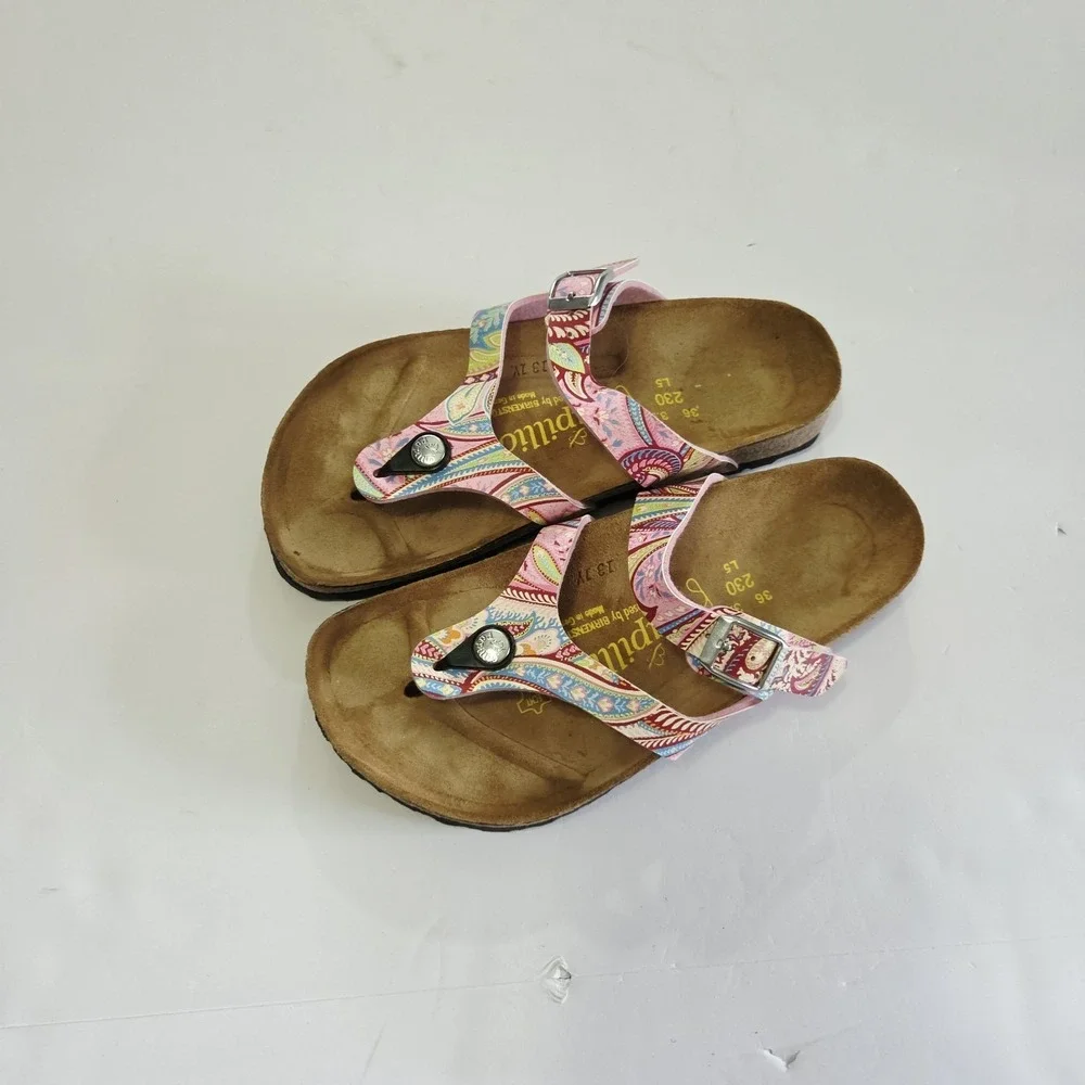 PAPILLIO by BIRKENSTOCK Sandals Slide GIZEH Peacock brown Size 5/ EU 36